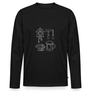 German grey - Männer Premium Bio Langarmshirt - Schwarz - Vorne - Nico (187cm)