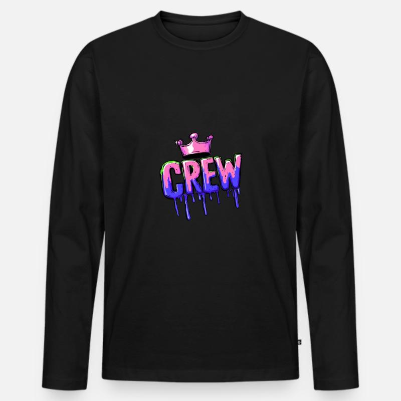 Crew Mitglied - Männer Premium Bio Langarmshirt - Schwarz