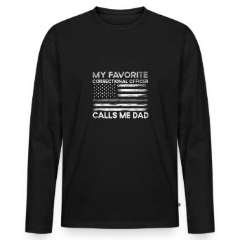 Lustiger Sprichwort bevorzugter Justizvollzugsbeam - Männer Premium Bio Langarmshirt - Schwarz - Vorne - Nico (187cm)