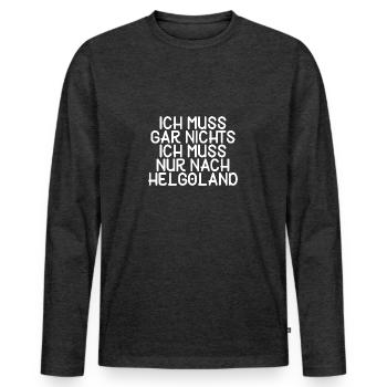 Helgoland - Männer Premium Bio Langarmshirt - Anthrazit meliert - Vorne - Nico (187cm)