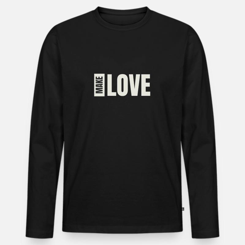 MAKE LOVE - Männer Premium Bio Langarmshirt - Schwarz