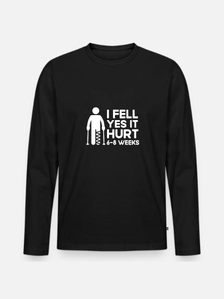 I fell. - Men's Premium Organic Long Sleeve Shirt - black