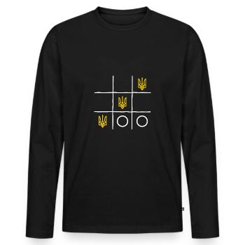 Ukraine slava ukrainien ukraine gagner le match ukraine - T-shirt manches longues Premium bio Homme - noir - Devant - Nico (187cm)