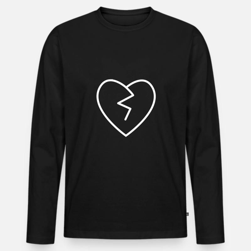 gebrochenes Herz - Männer Premium Bio Langarmshirt - Schwarz