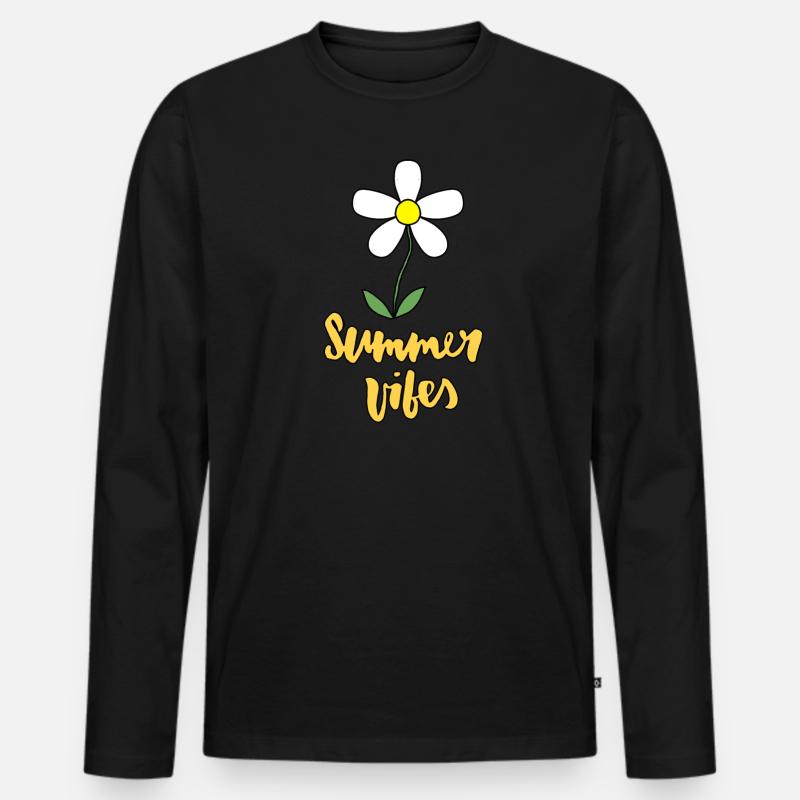 Summer Vibes - Männer Premium Bio Langarmshirt - Schwarz