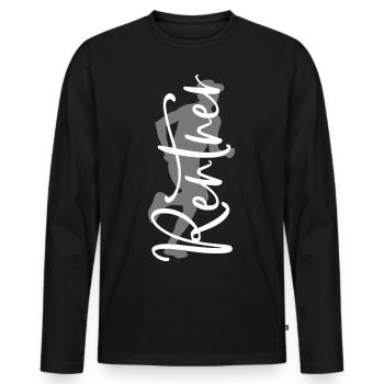 Rentner Sport Fitness Fit Läufer Running Laufen - Männer Premium Bio Langarmshirt - Schwarz - Vorne - Nico (187cm)