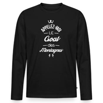 Call me the Goat des Montagenes - Men's Premium Organic Long Sleeve Shirt - black - Front - Nico (187cm)