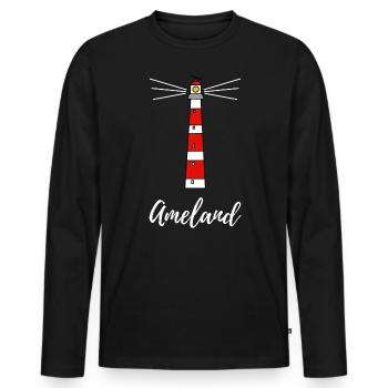 Phare Ameland Holland - T-shirt manches longues Premium bio Homme - noir - Devant - Nico (187cm)