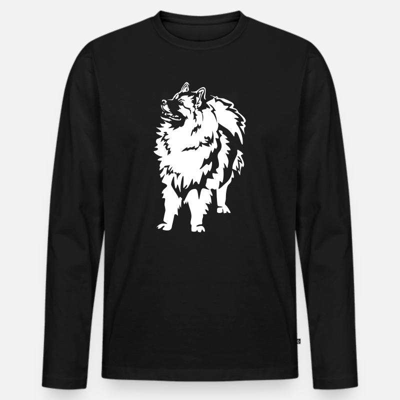 Wolfsspitz "Black Edition" - Männer Premium Bio Langarmshirt - Schwarz