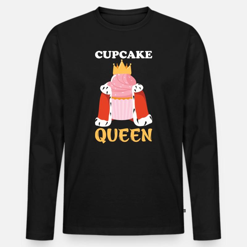 Cupcake Queen – Königin mit Krone Design - Männer Premium Bio Langarmshirt - Schwarz