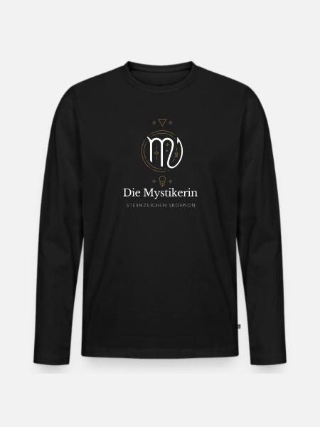 Die Mystikerin Virgo Logo - Männer Premium Bio Langarmshirt - Schwarz