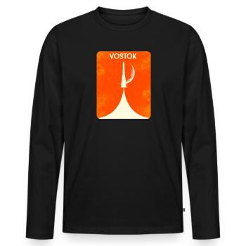 Vostok rocket - Men's Premium Organic Long Sleeve Shirt - black - Front - Nico (187cm)