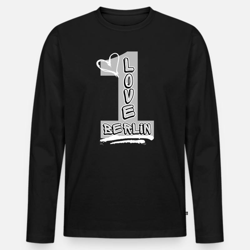Berlin Liebe! - Männer Premium Bio Langarmshirt - Schwarz