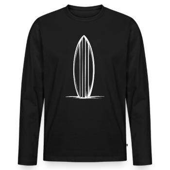 Surf board/surfboard in the sand - Men's Premium Organic Long Sleeve Shirt - black - Front - Nico (187cm)
