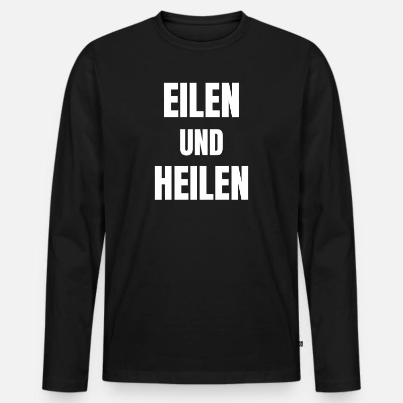 Eilen und Heilen - Männer Premium Bio Langarmshirt - Schwarz