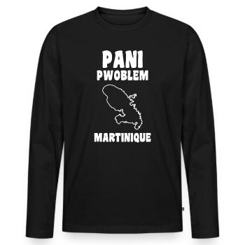 Panipwoblem Martinique Humor Westindische Mentalität - Männer Premium Bio Langarmshirt - Schwarz - Vorne - Nico (187cm)