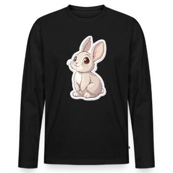 Hare - Men's Premium Organic Long Sleeve Shirt - black - Front - Nico (187cm)