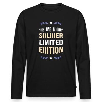 Le One & Only Soldier Édition Limitée - T-shirt manches longues Premium bio Homme - noir - Devant - Nico (187cm)