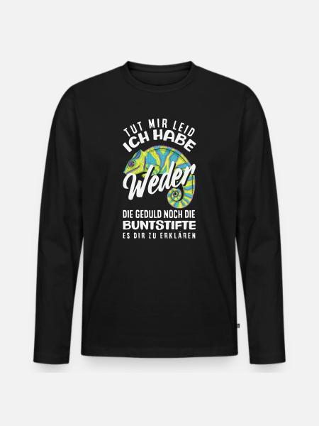 Neither patience nor crayons – sarcasm - Men's Premium Organic Long Sleeve Shirt - black