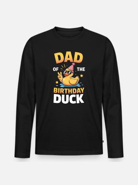 Papa du canard d’anniversaire - T-shirt manches longues Premium bio Homme - noir