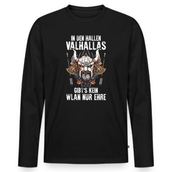 Mittelalter Schildwall Mittelaltermarkt Wikinger - Männer Premium Bio Langarmshirt - Schwarz - Vorne - Nico (187cm)