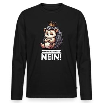 Before You Ask Hedgehog Hedgehog Lover Hedgehog Stinger - Men's Premium Organic Long Sleeve Shirt - black - Front - Nico (187cm)