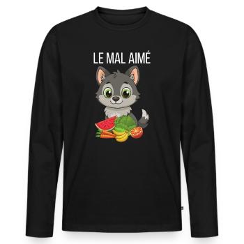 The unloved a wolf who eats VEGETABLES - Men's Premium Organic Long Sleeve Shirt - black - Front - Nico (187cm)