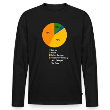 Funny Hiphop Dancing Pie Chart Street Dance Humor - Men's Premium Organic Long Sleeve Shirt - black - Front - Nico (187cm)