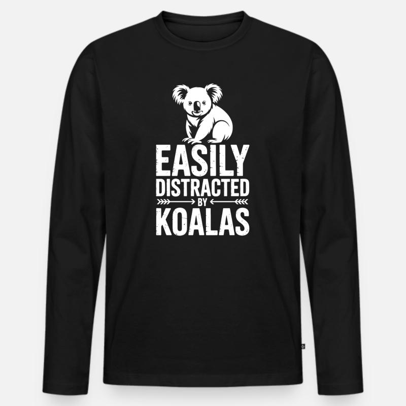 Koala Sprüche Koalas Lustiges Koala Geschenk - Männer Premium Bio Langarmshirt - Schwarz