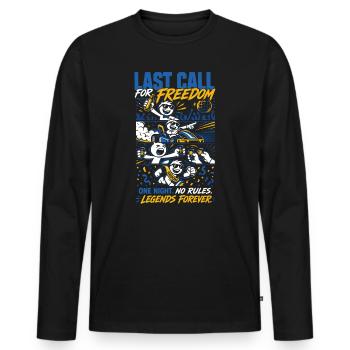 Last Call For Freedom Bachelor Party - Men's Premium Organic Long Sleeve Shirt - black - Front - Nico (187cm)