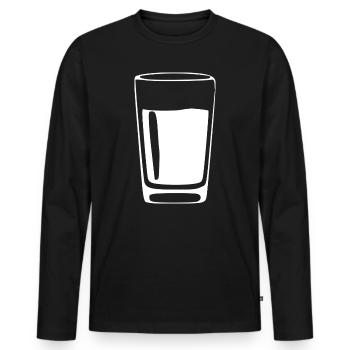 Glass Drinks Bar Gastronomy Gift - Men's Premium Organic Long Sleeve Shirt - black - Front - Nico (187cm)