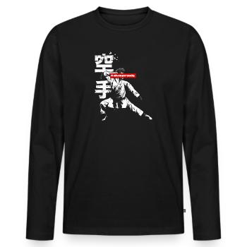 karaté - T-shirt manches longues Premium bio Homme - noir - Devant - Nico (187cm)