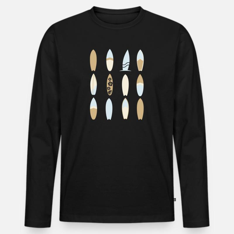 Surfboards - Männer Premium Bio Langarmshirt - Schwarz