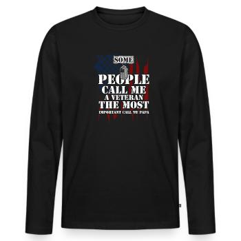 Some People Call Me A Veteran Th... - Men's Premium Organic Long Sleeve Shirt - black - Front - Nico (187cm)