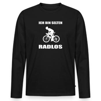 Fahrrad - Männer Premium Bio Langarmshirt - Schwarz - Vorne - Nico (187cm)