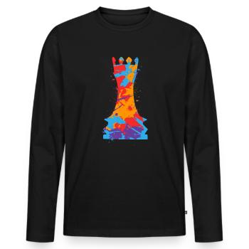 Chess Pieces Colorful Board Game Kids Chess - Men's Premium Organic Long Sleeve Shirt - black - Front - Nico (187cm)