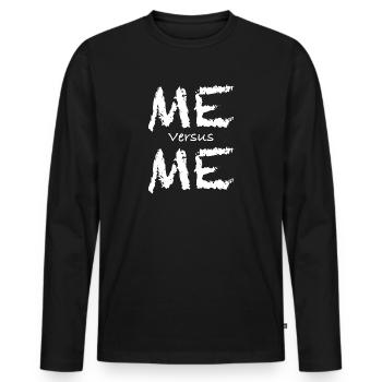 Ich bin mein grösster Feind | Fitness, Workout - Männer Premium Bio Langarmshirt - Schwarz - Vorne - Nico (187cm)