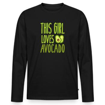 Avocado - Männer Premium Bio Langarmshirt - Schwarz - Vorne - Nico (187cm)