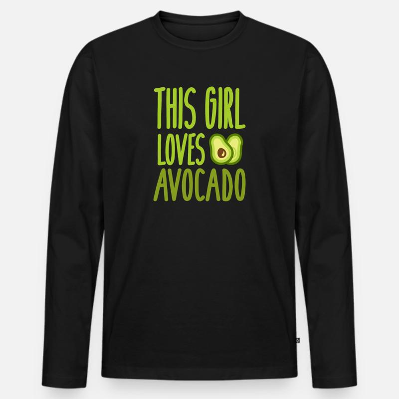 Avocado - Männer Premium Bio Langarmshirt - Schwarz