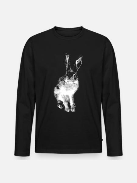 Hare - Men's Premium Organic Long Sleeve Shirt - black