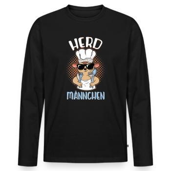 Koch Hobbykoch Humor Herdmännchen Geschenkidee - Männer Premium Bio Langarmshirt - Schwarz - Vorne - Nico (187cm)