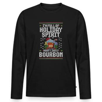 Weihnachten Xmas Whiskey Holiday Spirit Bourbon - Männer Premium Bio Langarmshirt - Schwarz - Vorne - Nico (187cm)