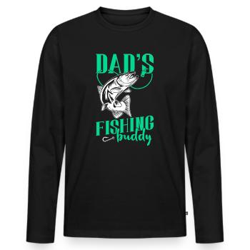 Angeln Angler Vater Sohn Dad's Fishing Buddy - Männer Premium Bio Langarmshirt - Schwarz - Vorne - Nico (187cm)