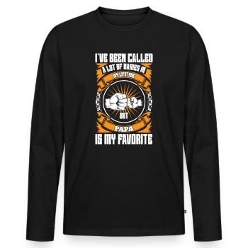 Papa Vater Sohn Geschenkidee Called A Lot Of Names - Männer Premium Bio Langarmshirt - Schwarz - Vorne - Nico (187cm)