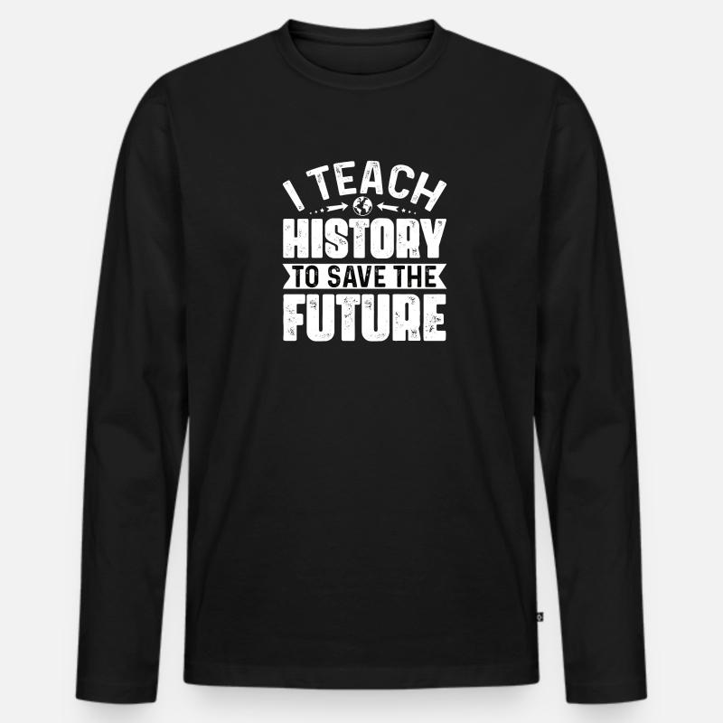 Geschichtslehrer Geschichtslehrer Held - Männer Premium Bio Langarmshirt - Schwarz