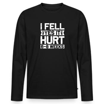 Arm Fracture Bone Fracture Stuntman Gypsum Arm Recovery - Men's Premium Organic Long Sleeve Shirt - black - Front - Nico (187cm)