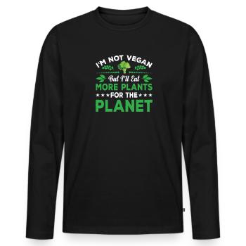 Plants Food Animal Welfare Herbivores Vegan - Men's Premium Organic Long Sleeve Shirt - black - Front - Nico (187cm)