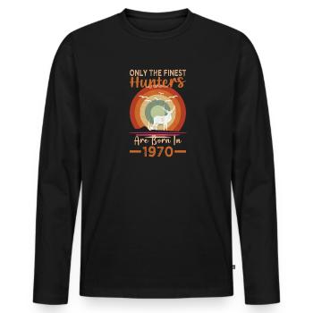 Jäger birthday present 1970 - Men's Premium Organic Long Sleeve Shirt - black - Front - Nico (187cm)