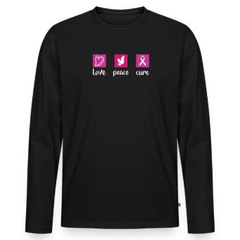 Breast Cancer Breast Cancer Breast Cancer Gift - Men's Premium Organic Long Sleeve Shirt - black - Front - Nico (187cm)