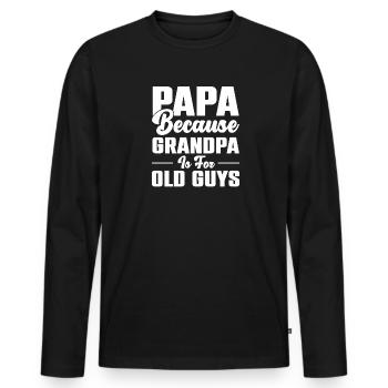 Bester Opa Der Welt - Männer Premium Bio Langarmshirt - Schwarz - Vorne - Nico (187cm)